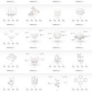 White infographic 3d Graph template Vector N2