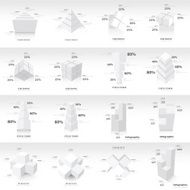 White infographic 3d Graph template Vector N3