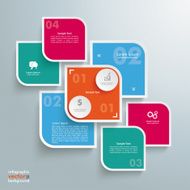 Round Colored Quadrates Template 4 Options Money