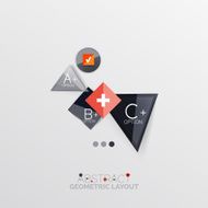 Glossy paper style geometric abstract infographic design N11