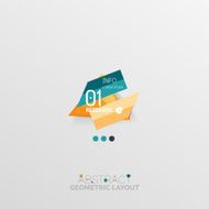 Glossy paper style geometric abstract infographic design N12