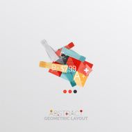 Glossy paper style geometric abstract infographic design N13