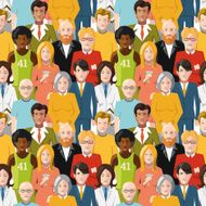 Crowd of people seamless pattern N2