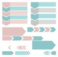 Arrows vertical horizontal text pictograms colored flat
