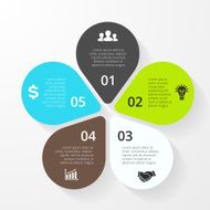 Business circle infographic diagram presentation 5 steps
