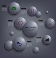 Abstract info graphic colored round element template