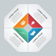 Paper infographics parts template modern design