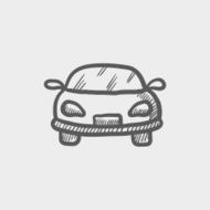 Sports car sketch icon