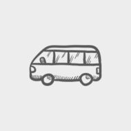 Minibus sketch icon