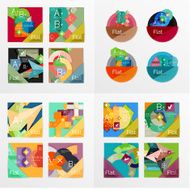 Modern geometric design temlates universal diagram banner number options workflow N3