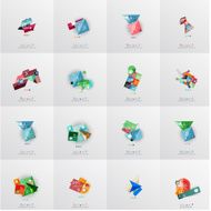 Modern geometric design temlates universal diagram banner number options workflow N4