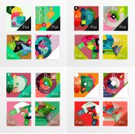 Flat design geometric info banners web boxes