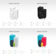 3D Vector abstract squares and cubes infographic template set