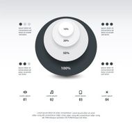 modern realistic pie chart infographic elements template black