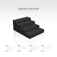 black style graph design 3d info graphic template stairs