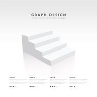 White color graph design 3d info graphic template stairs