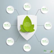 White Protection Shield Green Leaves 8 Options