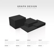 Black Rectangle and cube infographic template