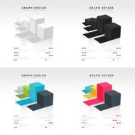 Infographics vector design template 3D Charts diagram graph set