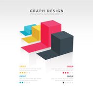 4 color Infographics vector design template 3D Charts diagram g