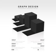black color Infographics vector design template 3D Charts diagr