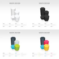 3d hexagon chart style infographic design template set