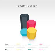 4 color 3d hexagon chart style infographic design template