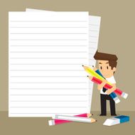 businessman taking notes on paper