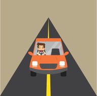 Businessman travel by car