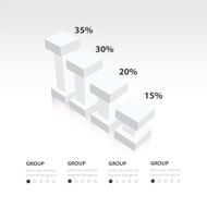 White color style 3d infographic the presentation of data templa