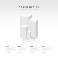 White color 3D Vector abstract squares and cubes infographic tem N2