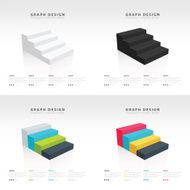 graph design 3d info graphic template stairs set