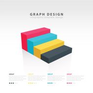 4 color style graph design 3d info graphic template stairs