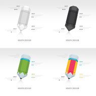 Creative vector pencil for infographic template set N2