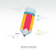 Creative vector pencil for infographic template N2
