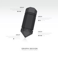 Creative vector black pencil for infographic template N2