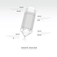 Creative vector white pencil for infographic template N2