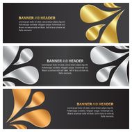 gold silver and bronze banner template design petal background