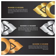 gold silver and bronze banner template design lai thai set