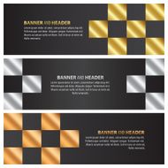 gold silver and bronze banner template design checker style