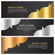 gold silver and bronze banner template design lai thai style