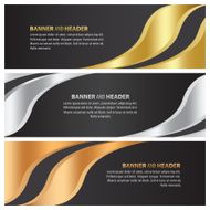 gold silver and bronze banner template design is blown