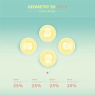 Set of paper charts for a presentation Vector