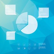 Pie chart infographics template Low polygonal background Simple line icons N2