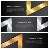 gold silver and bronze abstract banner template design
