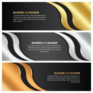 gold silver and bronze banner arrow style template design set