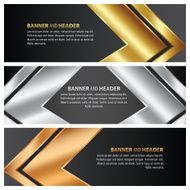 gold silver and bronze banner arrow style template design
