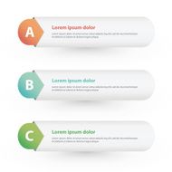 Vector One Two Three steps progress banners with colorful tags