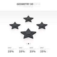 Star Icons Infographic template black color