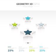 Star Icons Infographic template 4 color